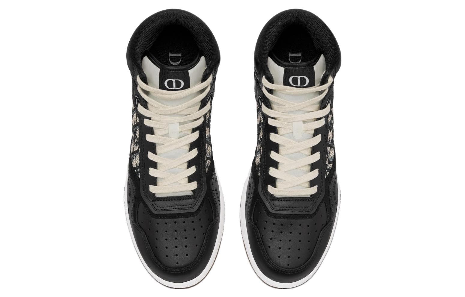 Высокие кеды DIOR B27 Черный Бежевый Черный Жаккард DIOR Oblique