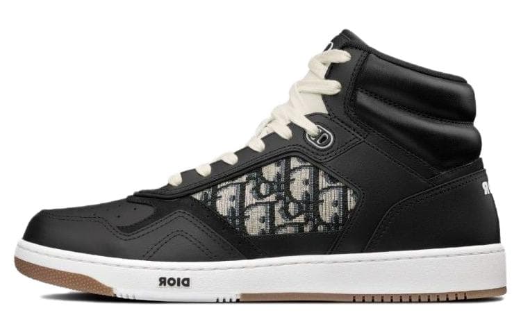 DIOR B27 High Top Black Beige Black DIOR Oblique Jacquard