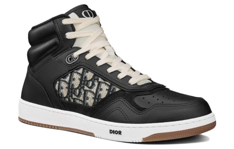 Высокие кеды DIOR B27 Черный Бежевый Черный Жаккард DIOR Oblique