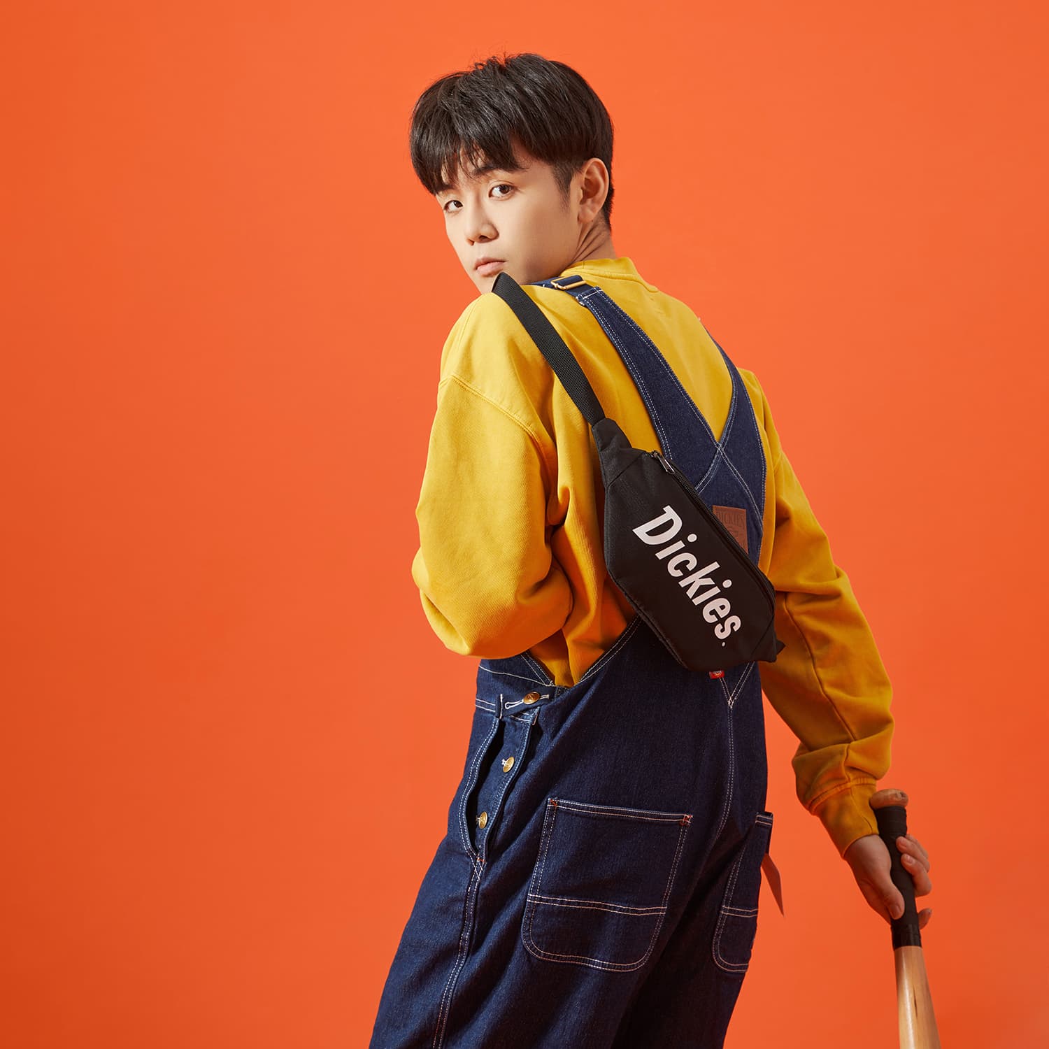 Сумка на ремне Dickies из полиэстера Поясная сумка через плечо Сумка через плечо Обычный унисекс Черный