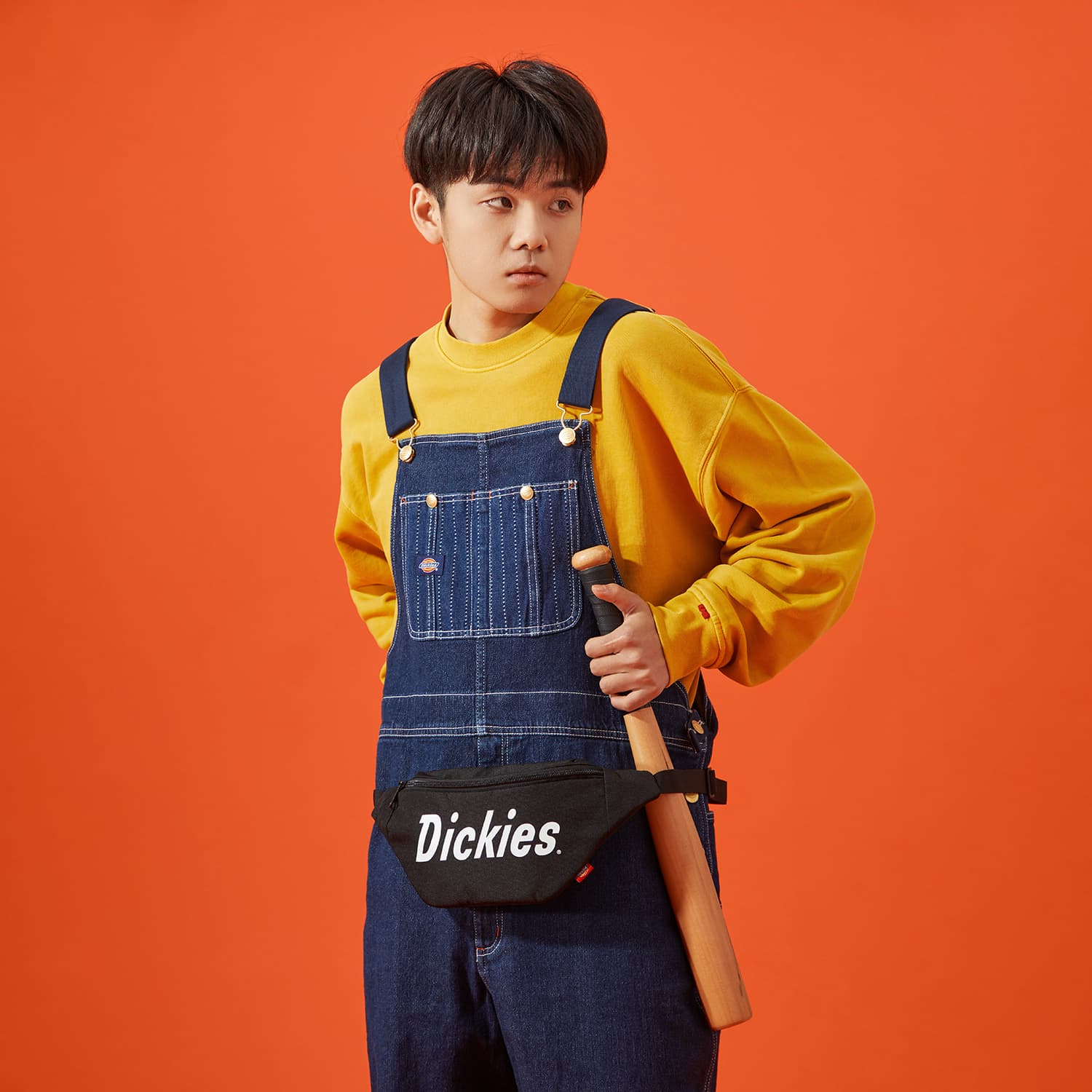 Сумка на ремне Dickies из полиэстера Поясная сумка через плечо Сумка через плечо Обычный унисекс Черный