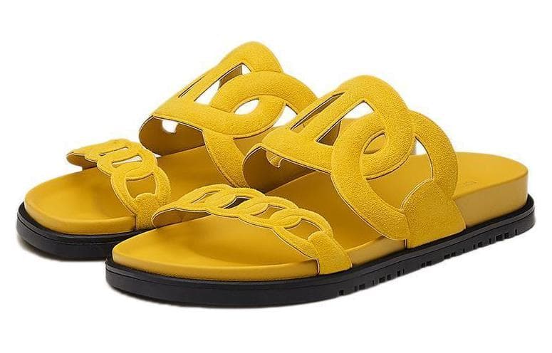 HERMES Extra Slide Тапочки женские Гравийно-желтые
