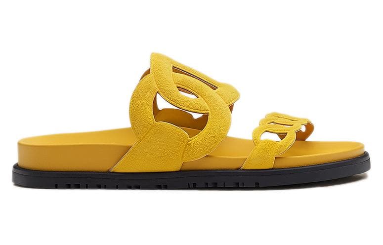 HERMES Extra Slide Тапочки женские Гравийно-желтые