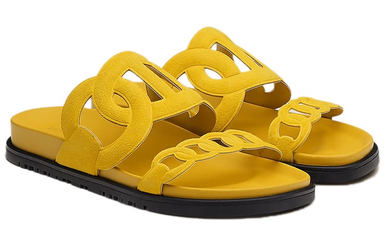HERMES Extra Slide Тапочки женские Гравийно-желтые