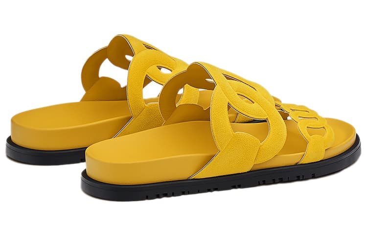 HERMES Extra Slide Тапочки женские Гравийно-желтые