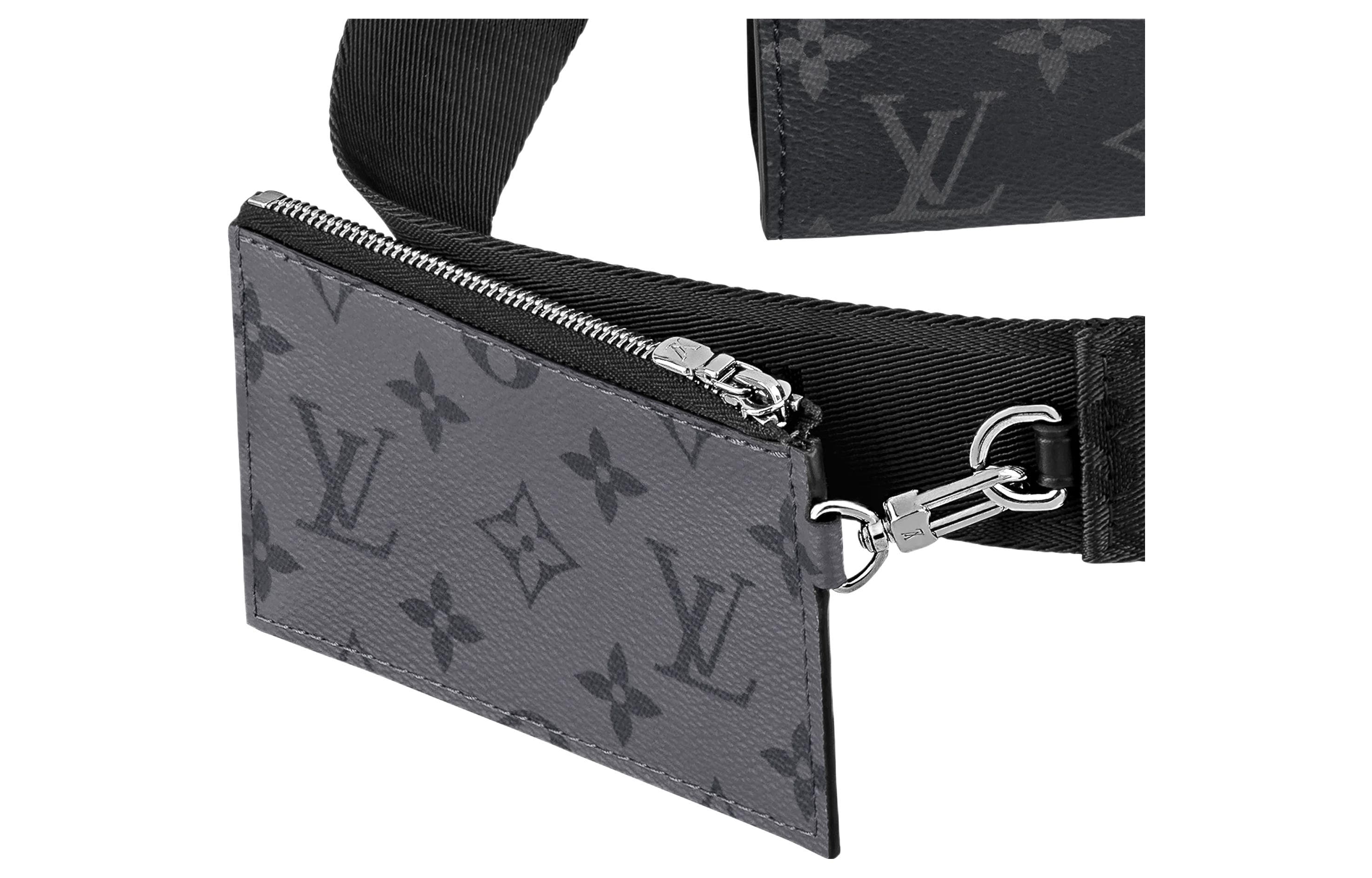 LOUIS VUITTON Gaston Носимый кошелек Monogram Eclipse Reverse, черный