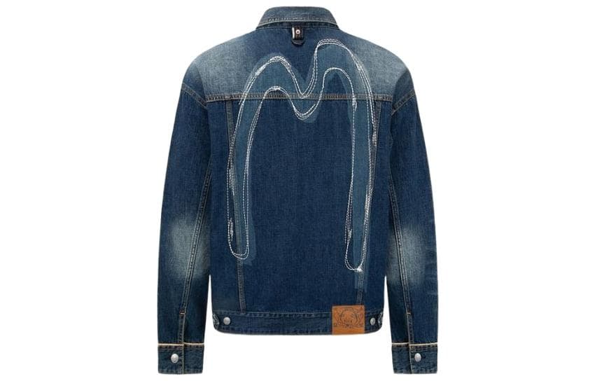 Джинсовая куртка EVISU SS22 Мужская джинсовая синяя