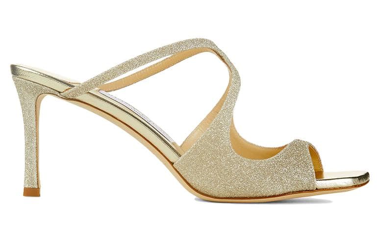 Jimmy Choo Анисовые шлепанцы женские белое золото