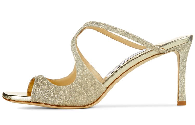 Jimmy Choo Anise Slide Slippers Women's White Gold