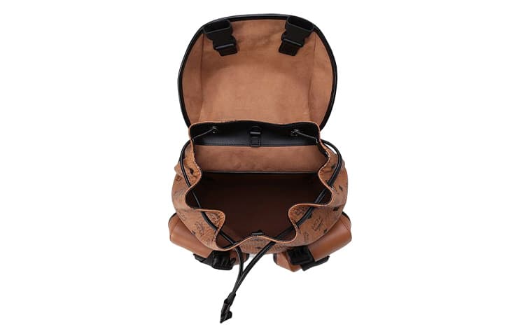 Рюкзак MCM из коровьей кожи, средний мужской, коричневый, коньячный
