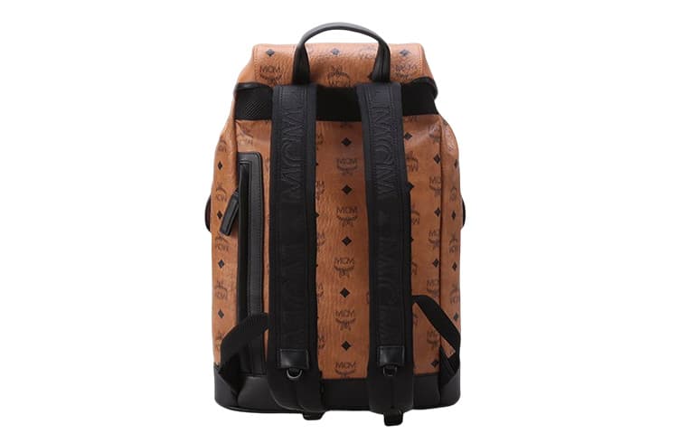 Рюкзак MCM из коровьей кожи, средний мужской, коричневый, коньячный