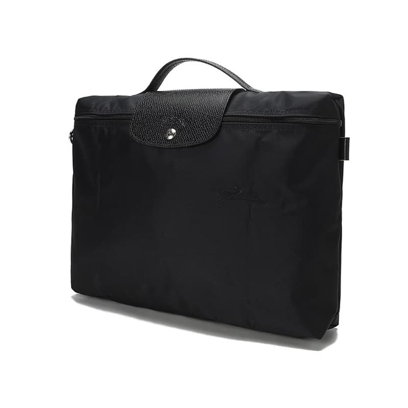 LONGCHAMP Le Pliage Зеленая парусиновая сумка, сумка для ноутбука, женский черный портфель