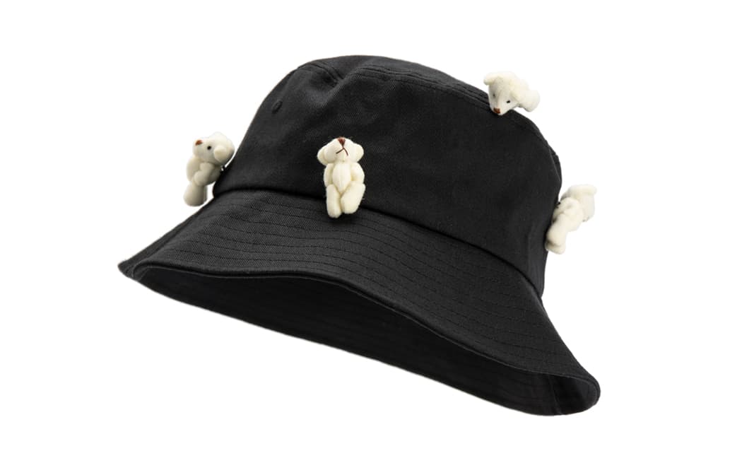 BAIJUAN Cotton Bucket Hats Unisex Black