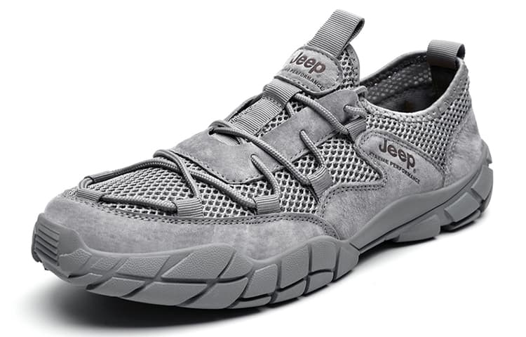 Амортизаторы Jeep Противоскользящие Устойчивые к истиранию Легкие низкие уличные туфли Мужские Серые