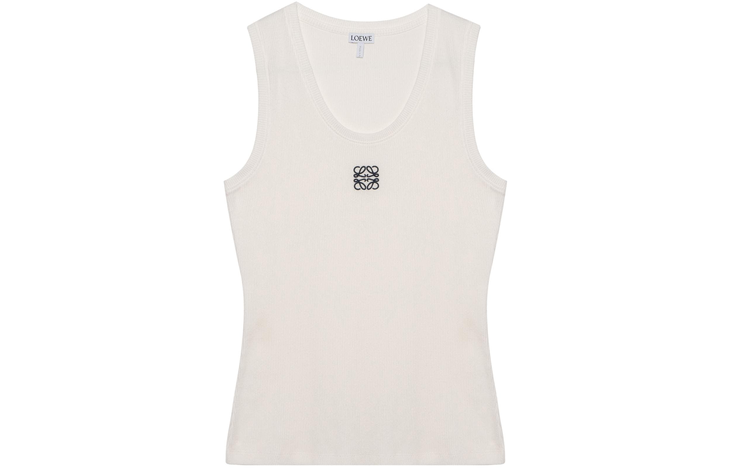 LOEWE Women's Anagram Cotton Tank Top White/Black