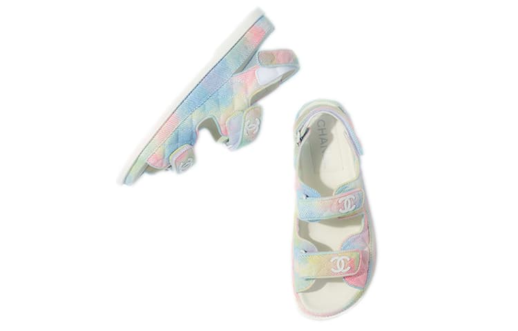 CHANEL Сандалии с ремешком женские розовые синие