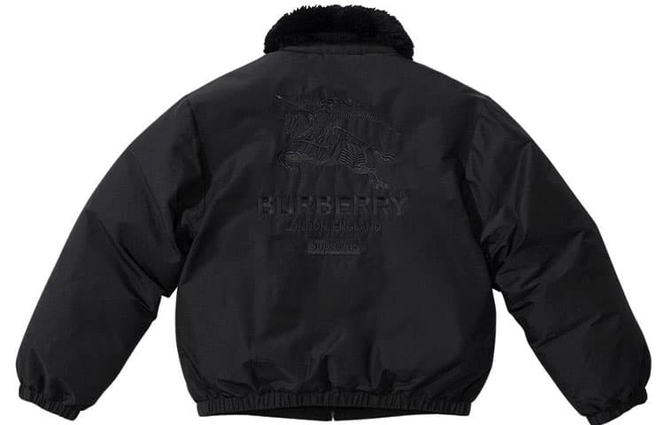 Пуховик Supreme Burberry с воротником из овчины