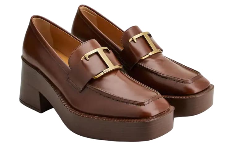 TOD'S Туфли на танкетке и платформе женские, коричневые