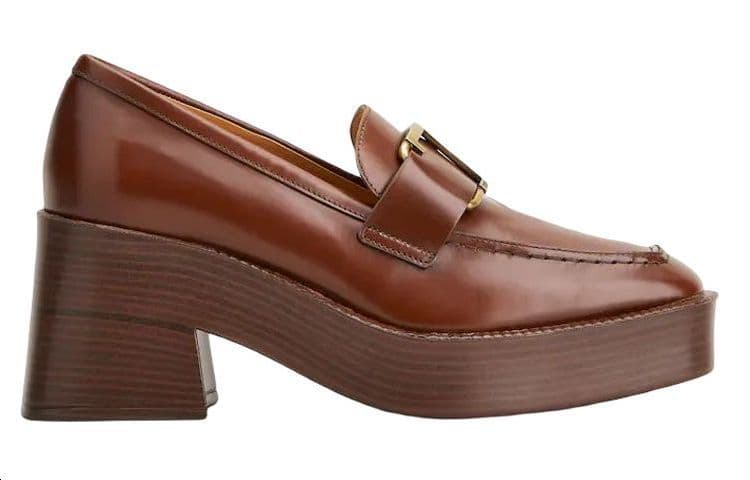 TOD'S Туфли на танкетке и платформе женские, коричневые