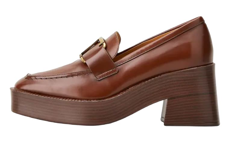 TOD'S Wedge Heel Platform Shoes Women's Brown