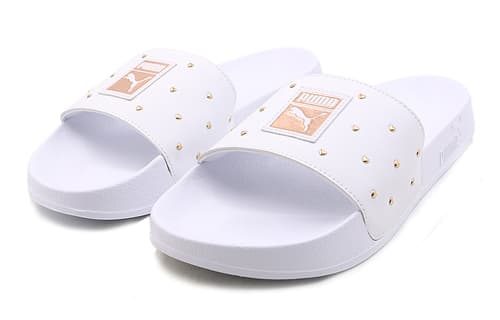 Белые женские шлепанцы PUMA Leadcat с шипами