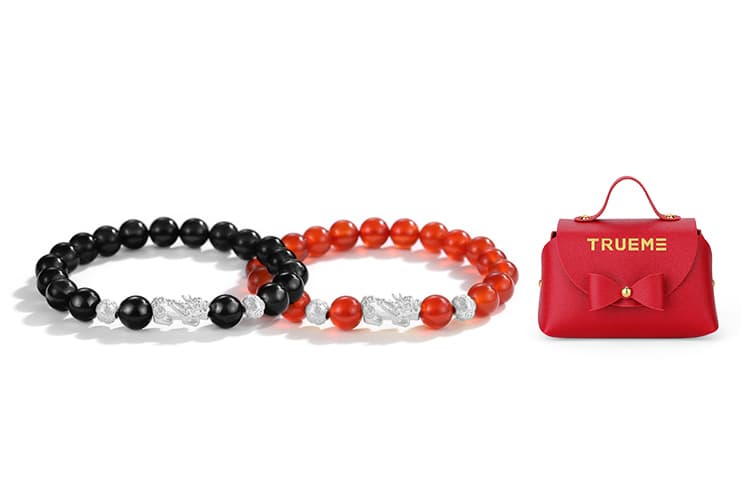 TRUE ME Браслеты из серебра 999 пробы, агата и обсидиана унисекс