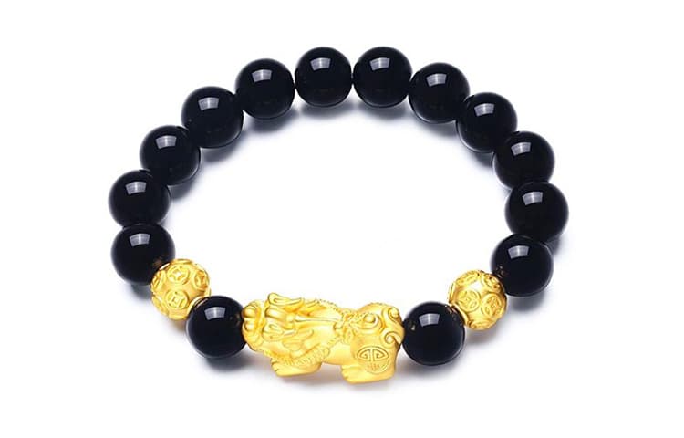 TRUE ME Браслеты из серебра 999 пробы, агата и обсидиана унисекс