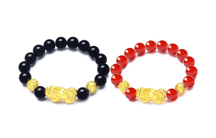 TRUE ME Браслеты из серебра 999 пробы, агата и обсидиана унисекс