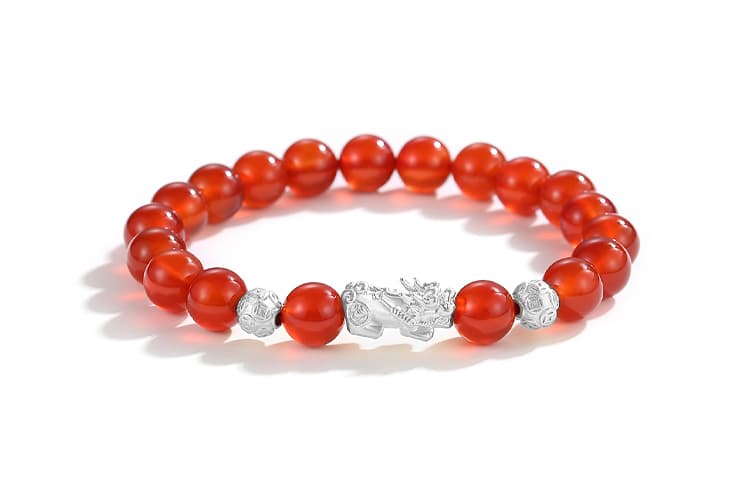 TRUE ME 999 Fine Silver, Agate, Obsidian Bracelets Unisex