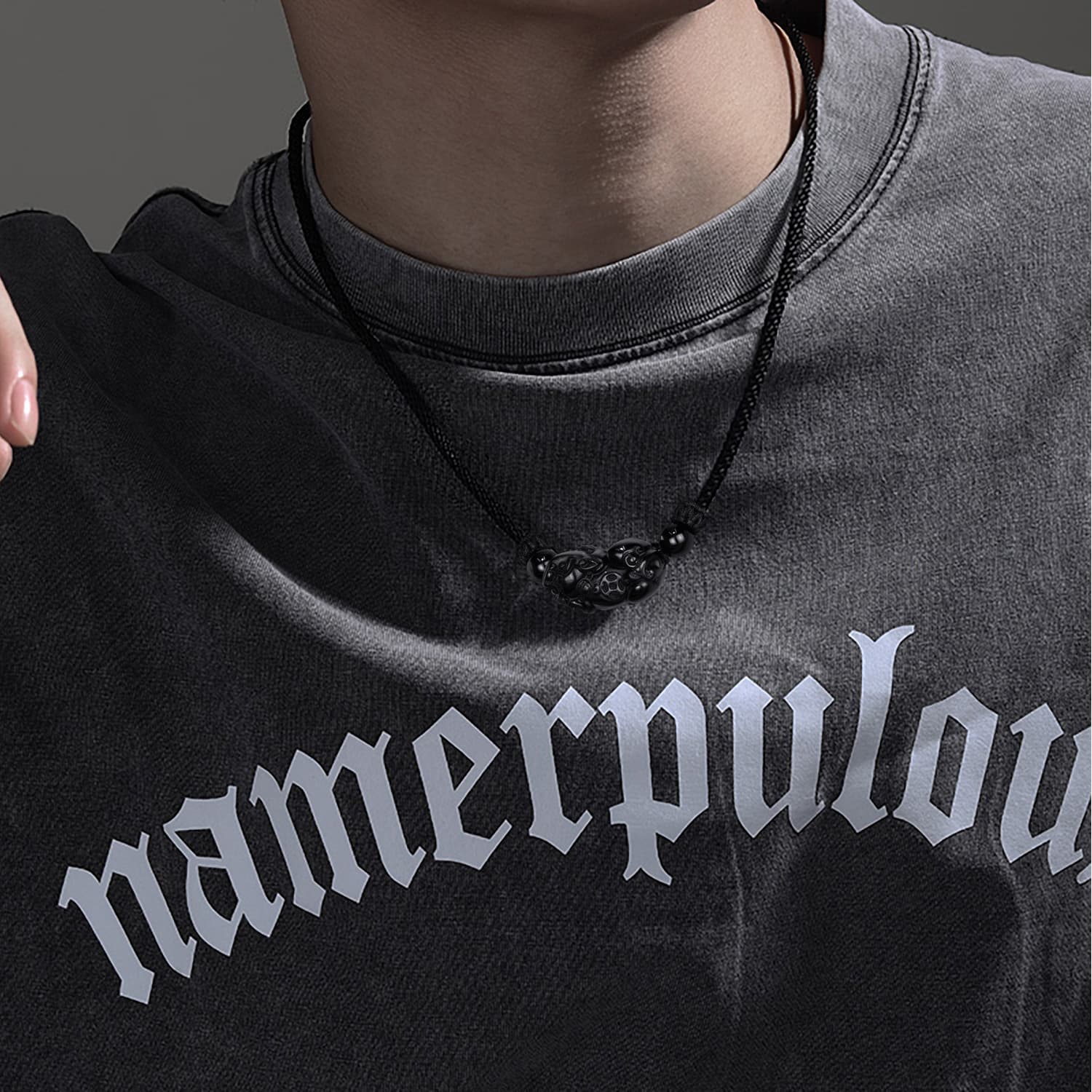 STYLEJING Розовый кристалл обсидиана Год зодиака Цепочка на ключицу Унисекс Изысканная коробка