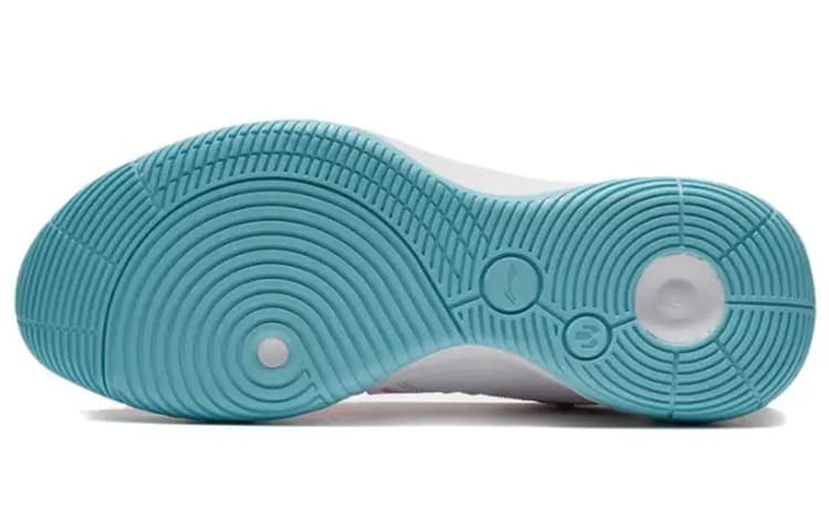 LiNing Sonic 9 Team Амортизирующие, дышащие и эластичные баскетбольные кроссовки с низким верхом, мужские, белые, розовые