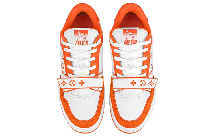 Низкие кроссовки LOUIS VUITTON 'Velcro Strap Orange Monogram Denim'