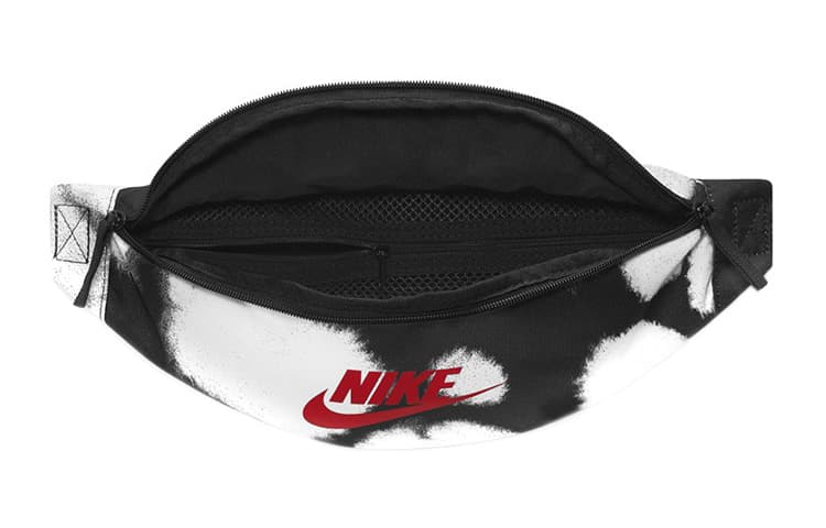 Поясная сумка Nike Heritage из полиэстера, обычный унисекс, черный, белый цвет