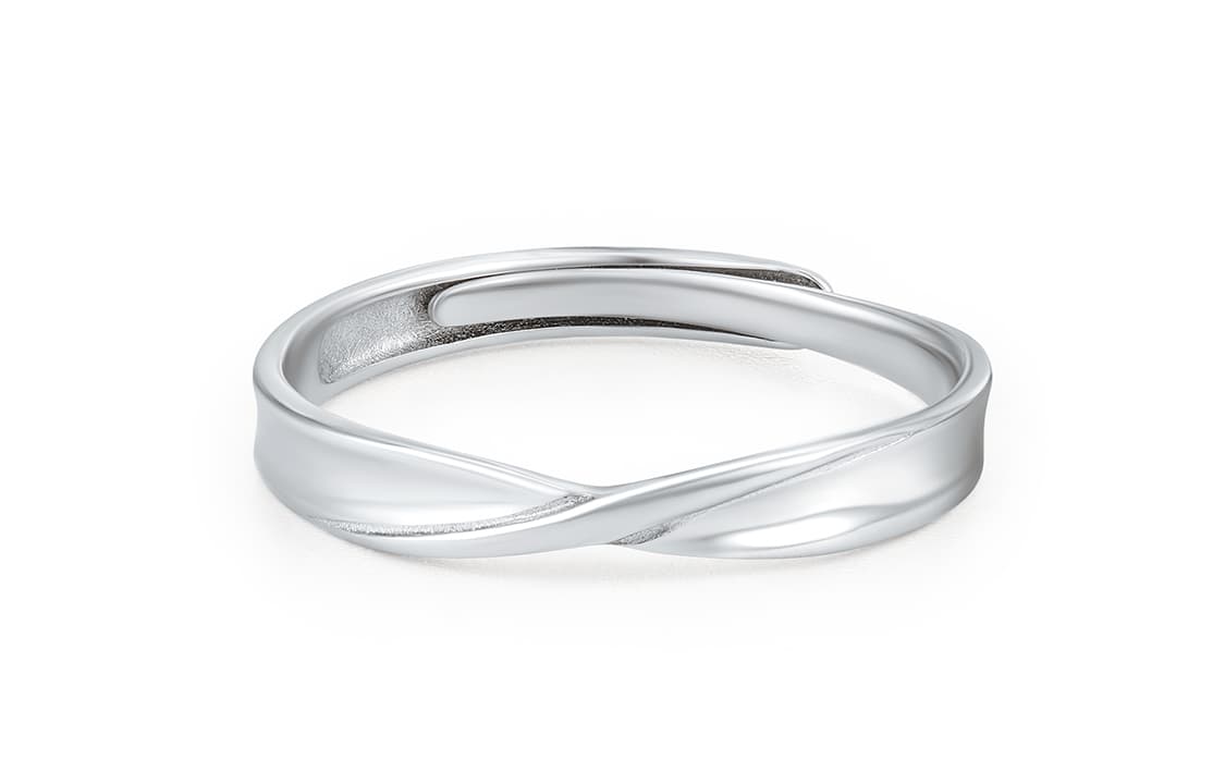 SIMPLE JOYS Серебряное кольцо S925, 1 пара, открытое кольцо, регулируемое унисекс, серебристо-белое