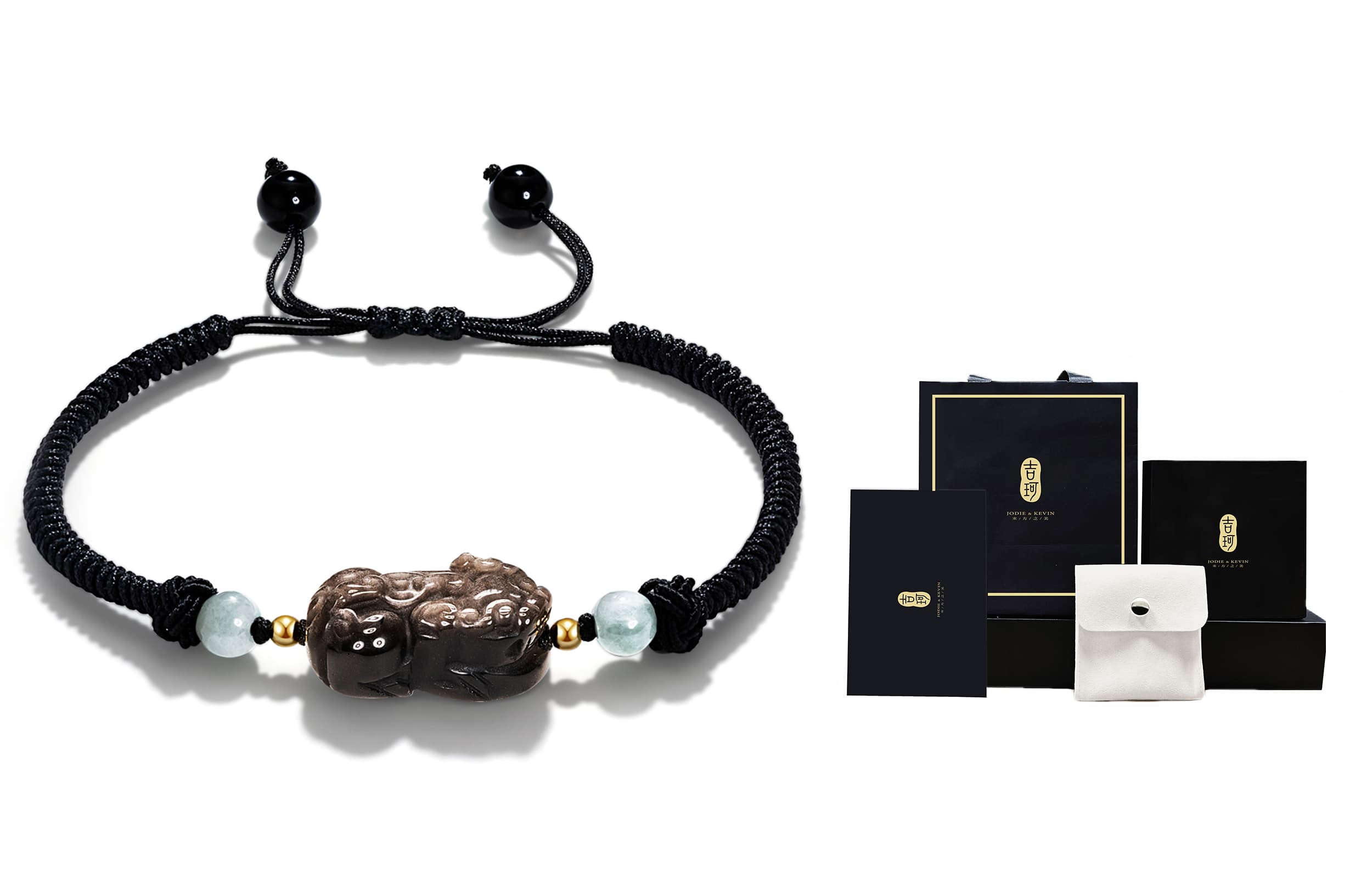 Обсидиановые браслеты Jodie&Kevin унисекс