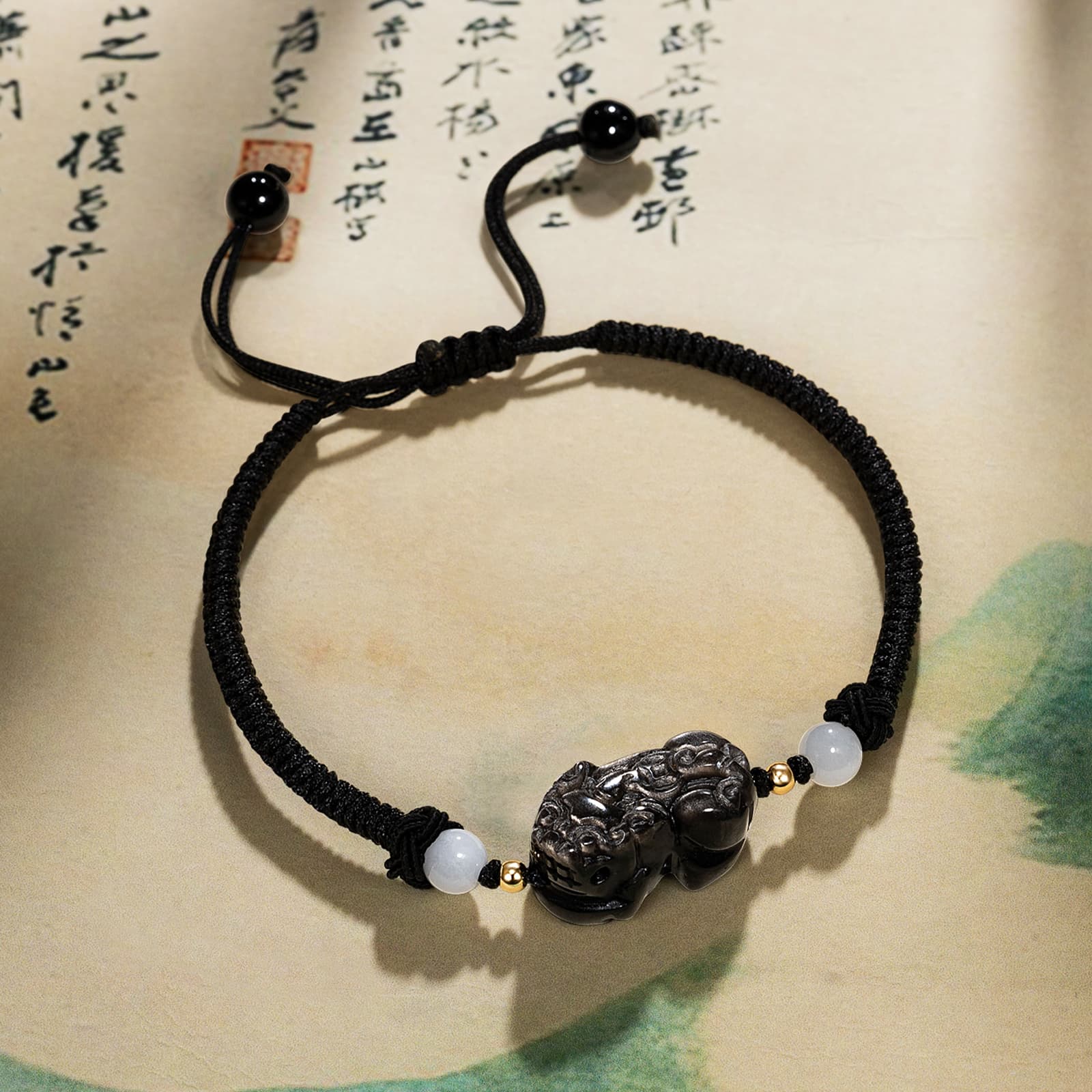 Обсидиановые браслеты Jodie&Kevin унисекс