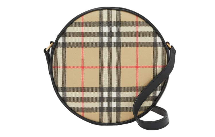 Burberry Louise Cow Leather Round Cake Bag Shoulder Bag Crossbody Bag Mini Women's Archive Beige/Black