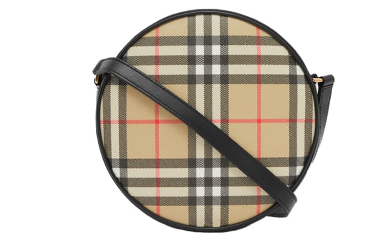 Burberry Louise из коровьей кожи, круглая сумка для торта, сумка через плечо, мини-женская архивная сумка бежевого/черного цвета