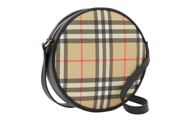 Burberry Louise из коровьей кожи, круглая сумка для торта, сумка через плечо, мини-женская архивная сумка бежевого/черного цвета