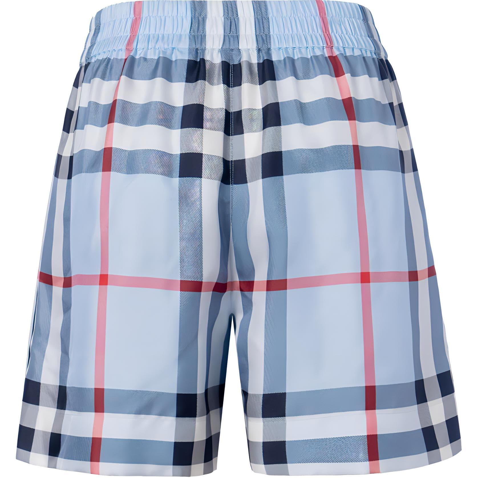 Шорты из шелка в клетку Burberry синие