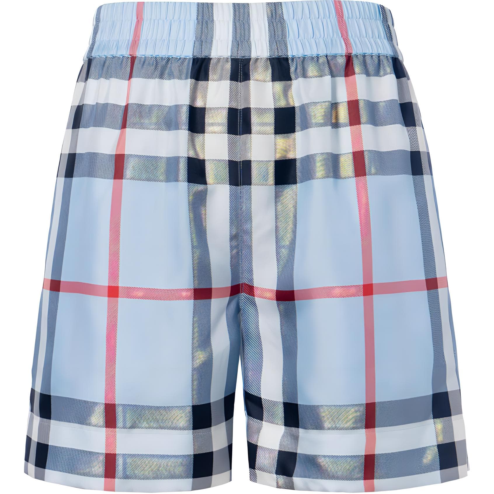 Burberry Check Pattern Silk Shorts Blue