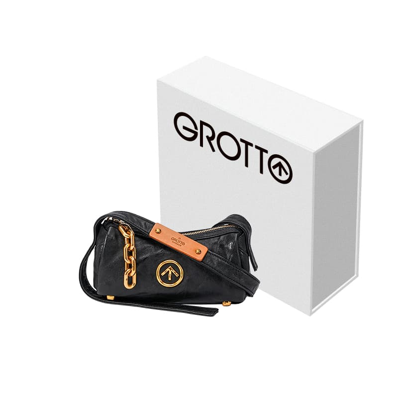 GROTTO Сумка через плечо из овчины, сумка через плечо Mini Unisex Black Obsidian