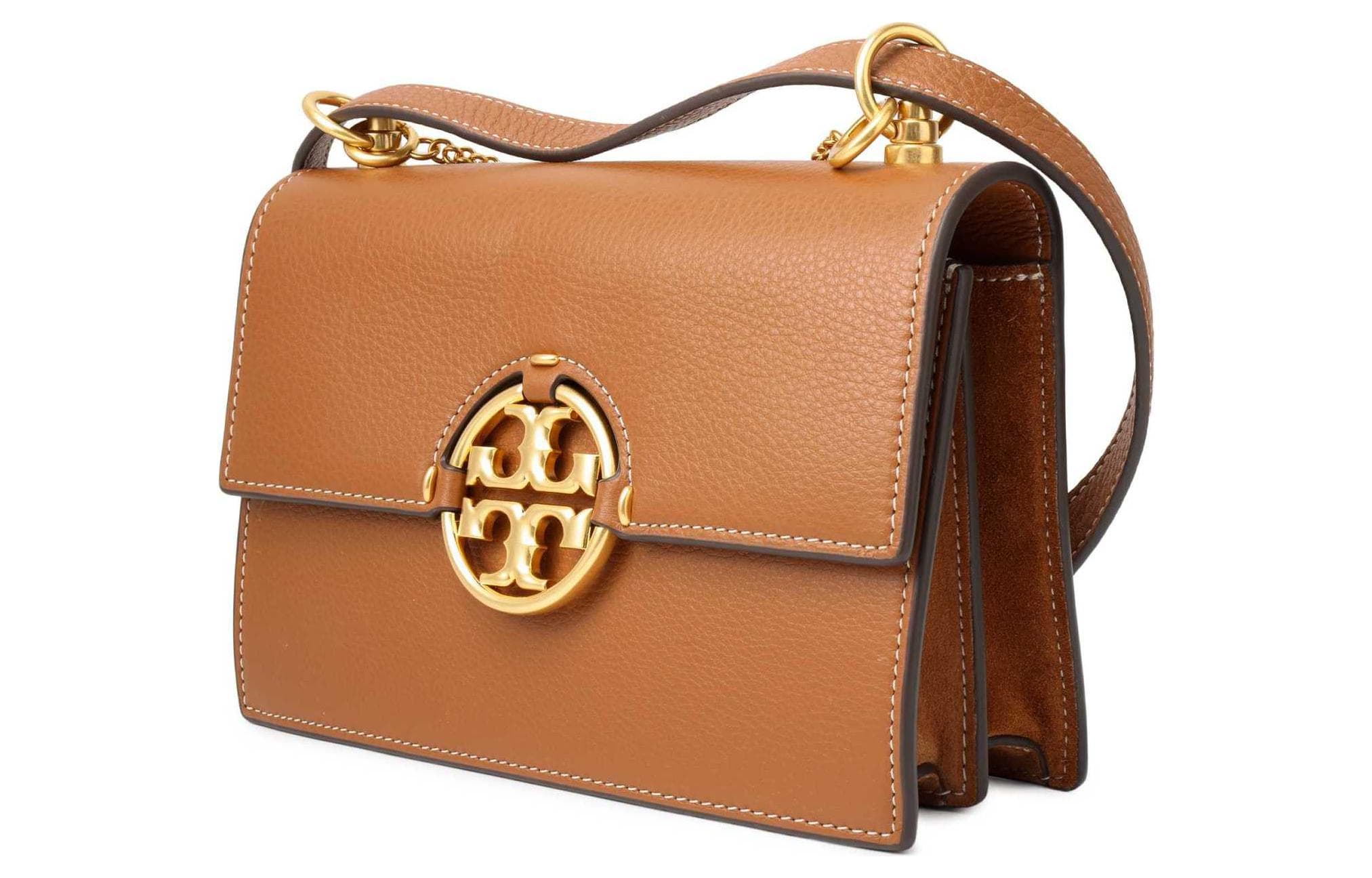 TORY BURCH Miller Сумка через плечо из коровьей кожи, маленькая женская сумка через плечо, коричневая