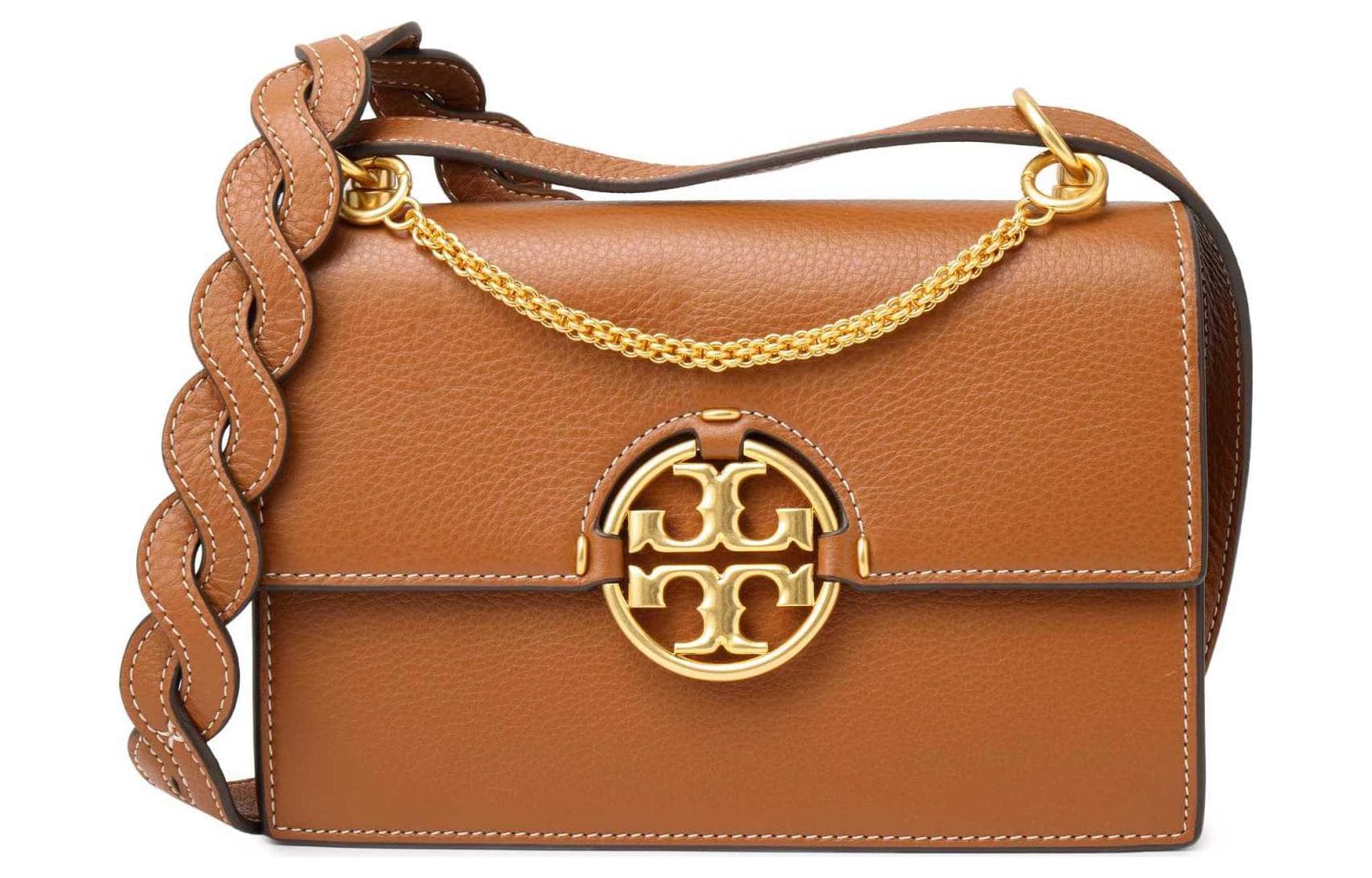 TORY BURCH Miller Сумка через плечо из коровьей кожи, маленькая женская сумка через плечо, коричневая
