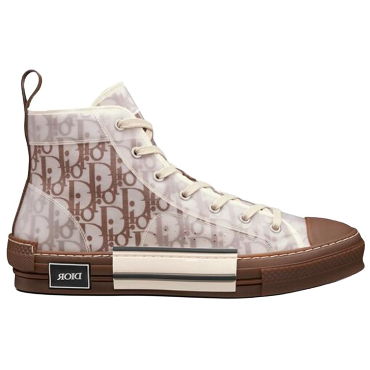 Высокий верх кофейно-белого цвета DIOR B23 DIOR Oblique