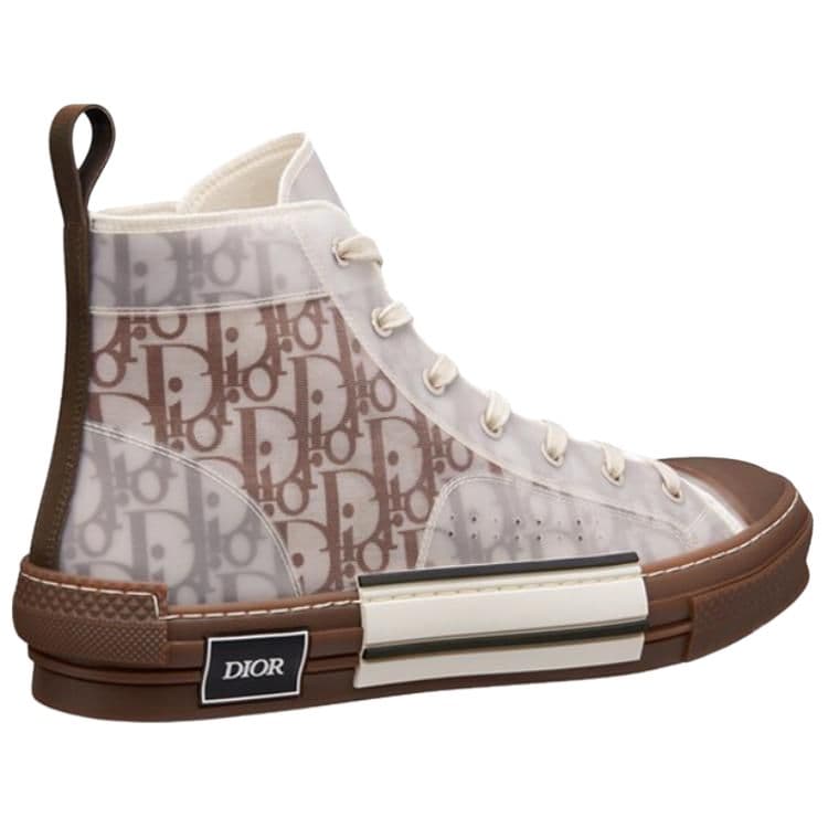 Высокий верх кофейно-белого цвета DIOR B23 DIOR Oblique