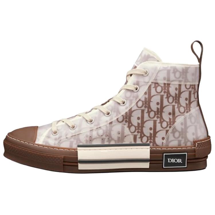 DIOR B23 High Top Coffee White DIOR Oblique
