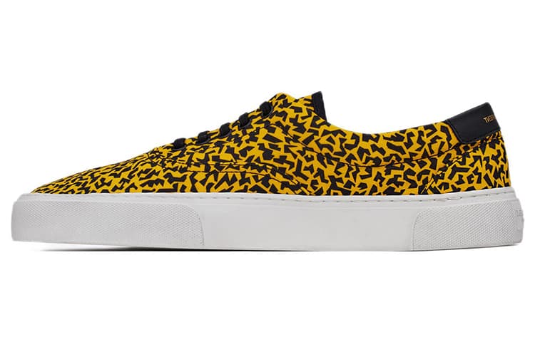 SAINT LAURENT Venice Low top Stylish Skateboarding Shoes Men's Yellow Black
