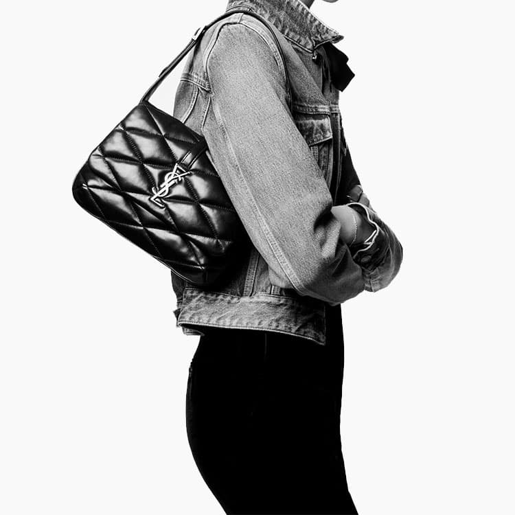 SAINT LAURENT Сумка на плечо из овчины, Сумочка, Сумка на плечо женская черная