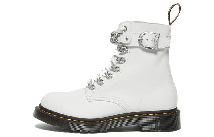 Dr. Martens 1460 Pascal Chain Leather Lace Up Boot 'White' Women's